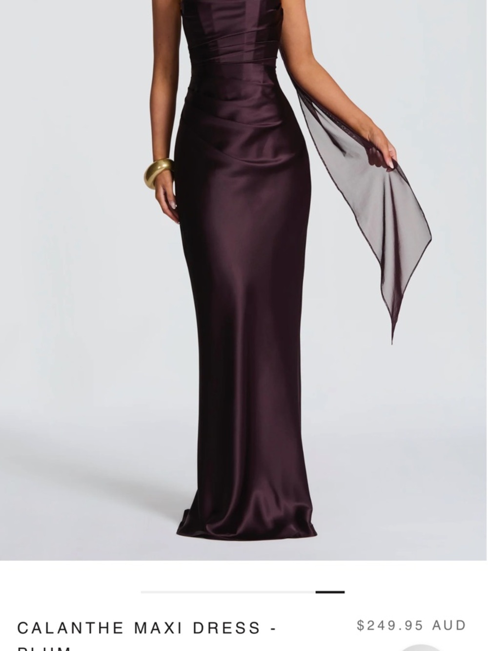 BABYBOO Satin Plum Maxi Dress - Picture 5 of 8